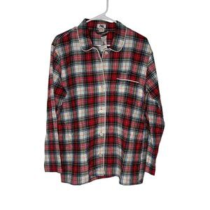 J. Crew Red Flannel Plaid Pajama TOP ONLY Size M BC935 NWT